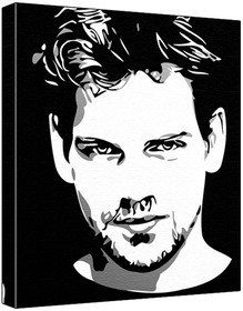 Scott Bairstow (100% Original Painting. Not A Print ) Acrylic Paint On Deep Framed Canvas (60 x 50 x 1.8 cm) 3-Colour Black/Grey/White-image-23