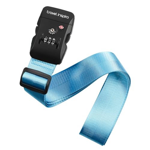 Image of Travel Inspira Luggage Straps for Suitcases with TSA Lock, Protect Your Luggage Anti-Burst, High Visibility Color, Easy to Identify Luggage Adjustable Heavy Duty Belt for 20-28 Inch Suitcases
