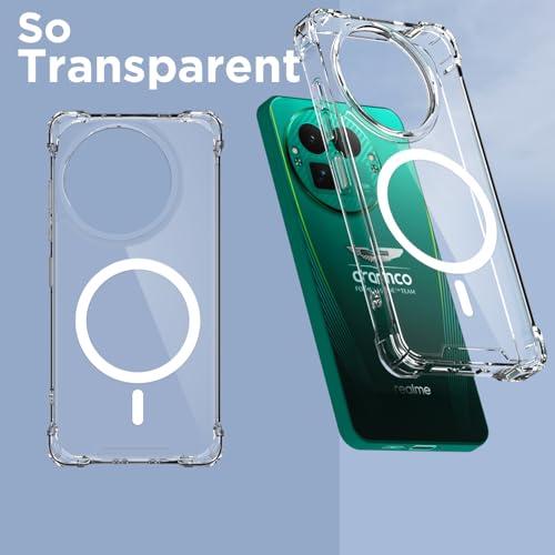 Image of Amazon Basics Back Cover for Realme GT 8 Pro 5G Mag-Safe Shockproof PC + TPU Protective Case Magnetic Support Bumper Case (Transparent Mag-Safe)