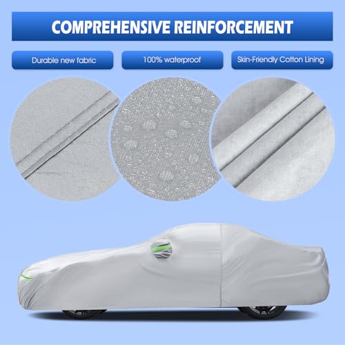 Image of Car Cover Custom Fit for BMW Z4 E85 E86 E89 G29 (2002-2026), Migaven Waterproof Full Exterior Cover Sun Rain Protection with Door Zipper and Cotton Lining, Silver