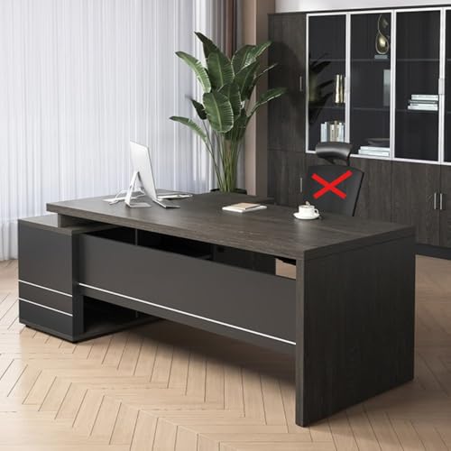 Emidor �I�t�B�X�f�X�N�A�����p�f�X�N�AL���^�A����120cm�A140cm�A160cm�A180cm�A�P�[�u���Ǘ��{�b�N�X�ƈ�̌^���[�L���r�l�b�g�t���A�r�W�l�X��ƒ�ł̎g�p�ɍœK�A��ƂɓK�����I�t�B�X�Ƌ� (160*60*75CM,B)