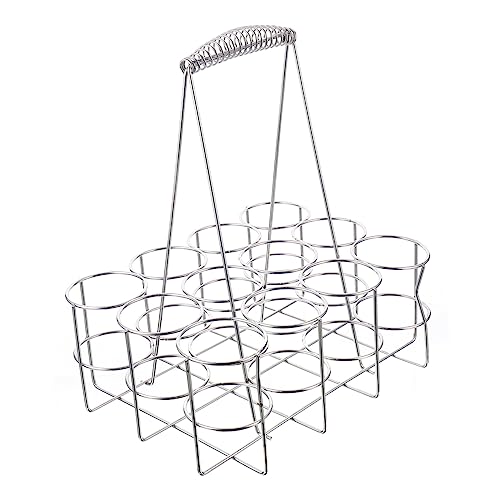 KOCKSHION Porte-Bouteilles Métal 12 Bouteilles Panier Rangement Transportable Organisateur Barbecue