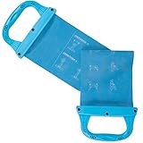 Workout Resistance Band With Handles, Flat Latex Band to Tone Arms, Legs and Glutes by Wakeman Fitness (For Physical Therapy, Home and Gym) (Blue)