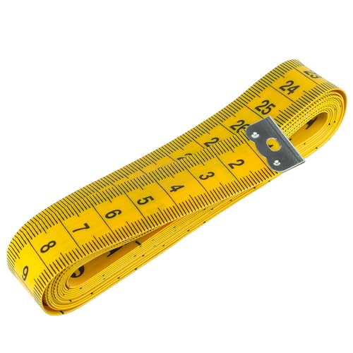 Foto von Extra langes 300 cm Schneidermaßband, Maßband, Bandmaß in gelb, Länge: 3 Meter / 120 Zoll