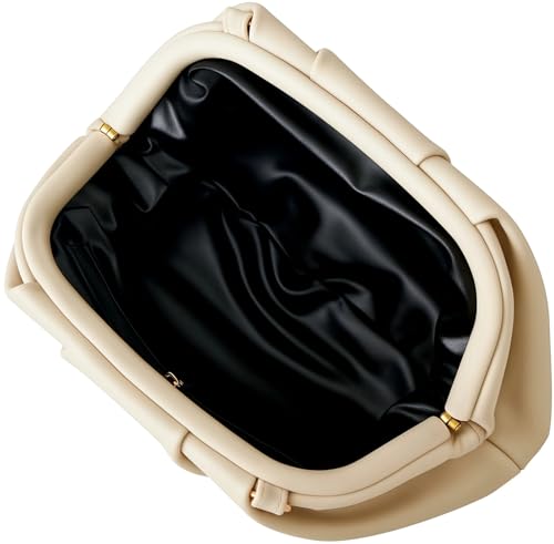 Image of Women's Woven Evening Bag Ruched Dumpling Clutch Purse Detachable Chain Crossbody Bag
