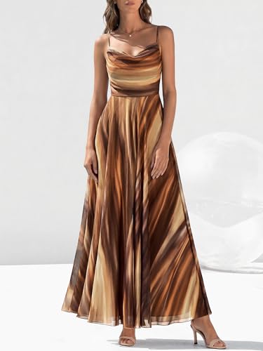 Image of BTFBM Women Summer Maxi Dresses Elegant Wedding Guest Dress | Cowl Neck,Spaghetti Strap,Mesh,Floral,A-Line,Flowy,Party,Cocktail,Homecoming,Graduation,Sundress,Prom,Beach Long Dresses