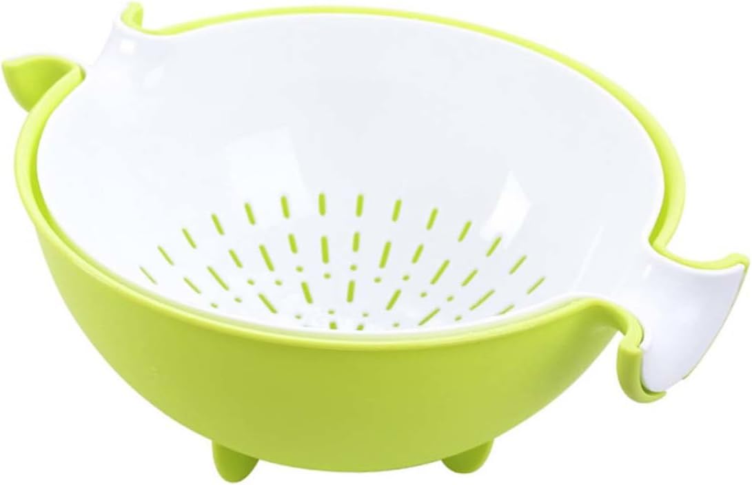 NUOBESTY Large Plastic Strainer and Washing Bowl Set Food Grade PP Colander Drainage Basket with Stable Base for Fruits Vegetables Pasta and Salad Rinsing Space-saving Kitchen Mixing Bowl