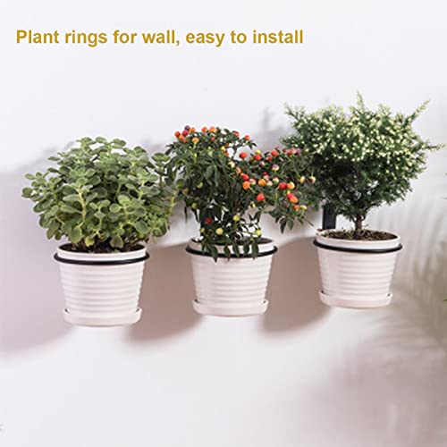 Aysum 8 Inch Flower Pot Holder Ring 6 Pack Wall Mounted Plant Holder Ring Metal Black Hanging Basket Bracket For Home Garden Indoor Outdoor Plants Planters #TOP3