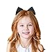 2Pcs Cheer Bows - Ponytail Holder Elastic Band Bows - Hair Accessories for Girls - Softball & Cheerleading (8inch, White & Black)