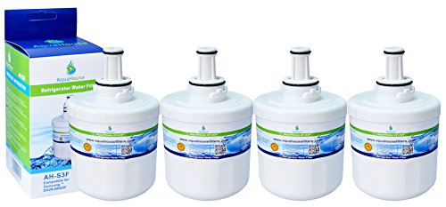 4x AH-S3F filtre à eau compatible pour Samsung réfrigérateur DA29-00003F, HAFIN1/EXP, DA97-06317A-B, Aqua-Pure Plus, DA29-00003A, DA29-00003B Cover