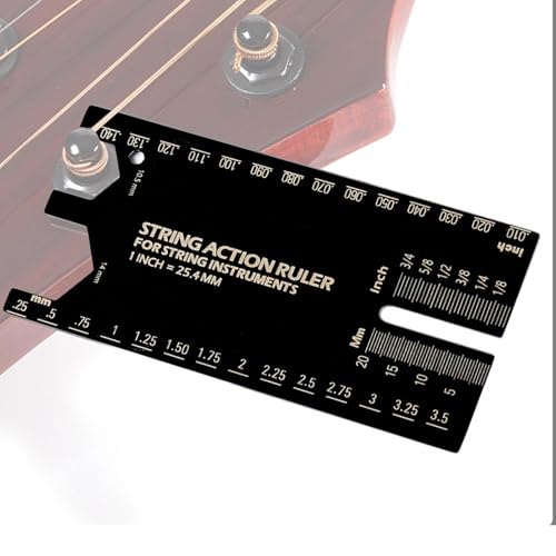 Guitar String Action Gauge - Precision Measuring Tool | Bridge Depth String Height For Bass Guitar | Luthier Repair Setup, Adjust Intonation