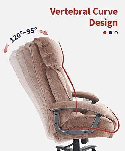 CLATINA Ergonomic High-Back Fabric Executive Chair with Thick Padding Headrest Armrest and Lumbar Support 400lbs Task Office Chairs for Heavy People-BR