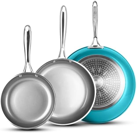 GOTHAM STEEL Ceramic Frying Pans Set, 3 Pc Nonstick Frying Pans Set with 8, 10, 12 Inch Frying Pans ...