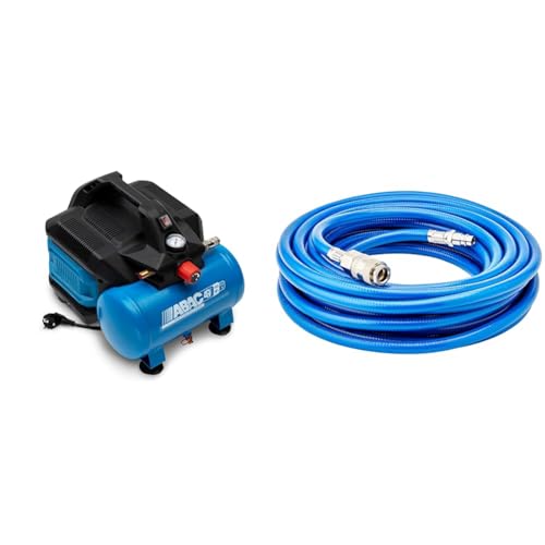 ABAC Geräuscharmer Tragbarer Luftkompressor EASE-AIR 6 & BGS 3250 Druckluftschlauch, 10 m, Innendurchmesser 6 mm