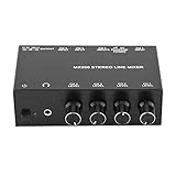Amplia compatibilidad: este Mini Karaoke Mixer es adecuado para TV/teléfono/MP3/Mac Mini/PS3/Xbox/FM Tuner/Phono Player, Amazon Echo Dot y entrada de micrófono. Entrada y salida multicanal: la entrada RCA de 3 canales, la entrada de micrófono de 1 ca...