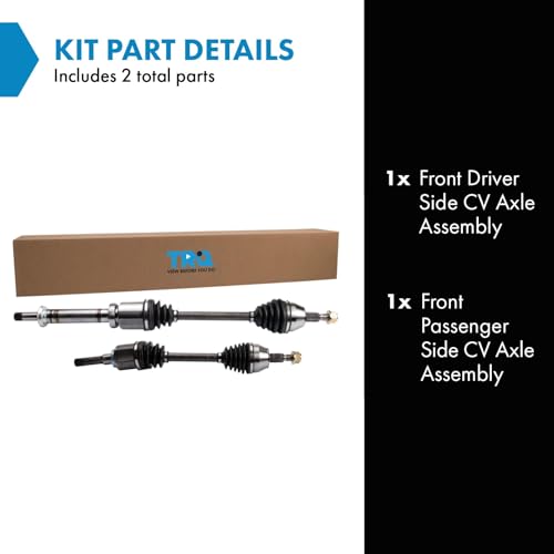 Image of TRQ Front Driver Side and Passenger Side CV Axle Assembly Set 2 Piece for 2014-2016 Ford Transit Connect 2.5L
