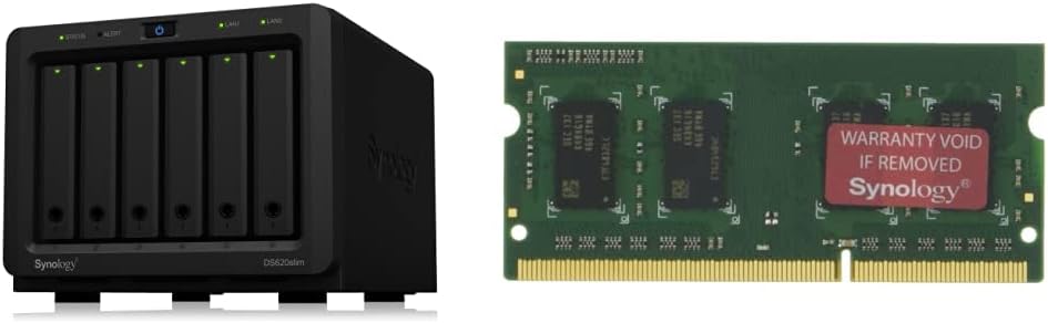 Synology 6 Bay 2.5″ NAS DS620slim (Diskless) & RAM DDR3L-1866 SO-DIMM 4GB (D3NS1866L-4G)