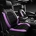 CAR PASS Leather Seat Covers, Breathable Universal Car Seat Cover Full Set for Cute Women Girly,Super 5mm Composite Sponge Inside,Airbag Compatible fits Most Auto,SUVs,Trucks,Vans(Black&Purple)