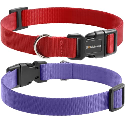 DOGLinsen Shock Collar Replacement Strap, Adjustable Dog Collar for Small Medium Large Dogs - Red & Purple