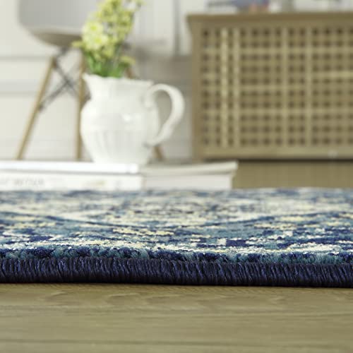 Jolene.k 5X8 Area Rug Living Room Bedroom Medallion Collection Area Rug Indoor Non-Shedding Oriental Traditional Area Rug For Dining Room Nursery, Blue #TOP5