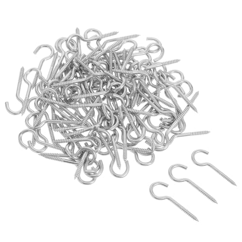 SOESFOUFU 100pcs Heavy Duty Eye Bolt Screw Hooks Self-Tapping Screws for Wall/Ceiling Mount Plant Hangers Modern Decorative Hooks
