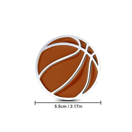 2Pcs Car Emblem Basketball Logo 3D Metal Automotive Badge For Rear Truck Suv Motorcycle Round Emblems Decals Sticker (Basketball Emblem) #TOP1