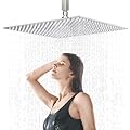 BELLEARLY 20 Inch Large Rainfall Shower Head High Pressure Square Stainless Steel Rain Showerhead with Silicone Nozzle,Waterfall Full Body Coverage,Ultra Thin Water Saving,Chrome