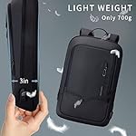 hk Backpack for Men Business Slim Backpack with USB Charger Computer Lightweight Anti-theft Travel Backpacks 15.6 inch Water Resistant Laptop Bag for Work Office College-Black - Image 5