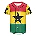 Vnurnrn Ghana Flag Mens Baseball Button Down Jersey Hipster Hip Hop T Shirts