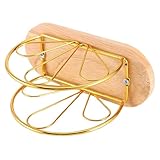 OUNONA Kreativer Serviettenhalter aus Holz mit Goldenem Blüten design Freistehender Napkin Holder für Küche Restaurant und Gastzimmer Platzsparender Tisch organizer für Papierhandtücher