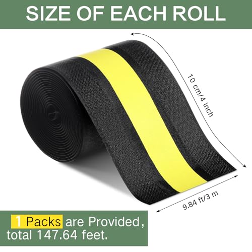 Image of WILLBOND Carpet Cord Cover Cable Protector Floor Cover Cable Protector Management Only for Commercial Office Carpet(9.84 ft,Black and Yellow)