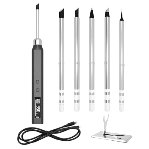 EC Buying T65 Soldering Iron Kit 65W Portable 80-420°C Fast Heating Digital OLED Display 5 Tips Auto Sleep for Electronics Repair