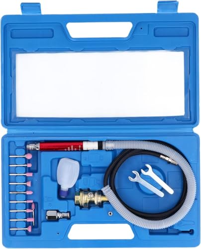 YUMILI Micro smerigliatrice pneumatica, 1/8 micro smerigliatrici pneumatiche, mini smerigliatrice a matita 58000rpm, kit di utensili lucidatura per pulizia, smussatura, molatura, incisione, foratura