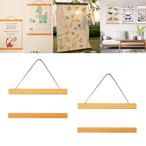 Molyorch 2 Paquetes Marco Fotos Madera Magnética, Barra magnética para pósteres, 21CM Listones para póster magnéticos de Madera para Colgar pósters, para pósteres y Fotos