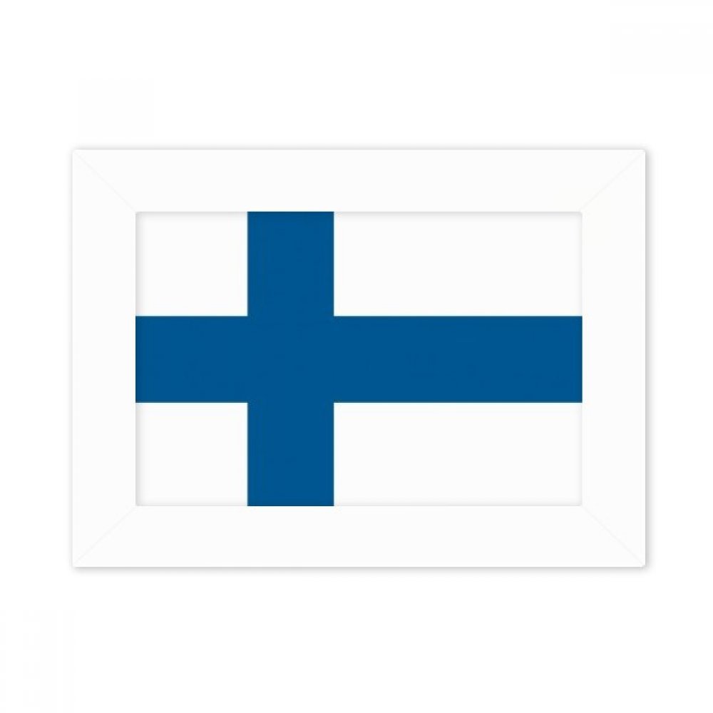 Cadre photo blanc de qualité avec image d'art drapeau Finlande