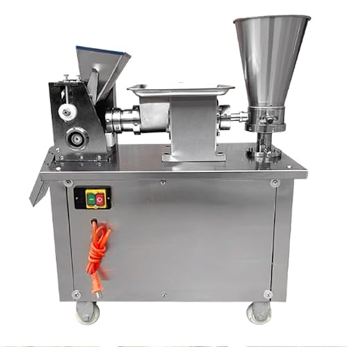 HNZXIB Automatic Dumpling Maker Machine - 4800pcs/h, Stainless Steel Samosa/Empanada/Pierogi/Ravioli/Momo Maker, Adjustable Wrapper & Filling, 110V, Free Mold