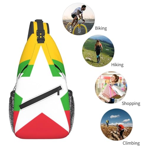 Bolso cruzado tipo sling negro para hiking y viaje miniatura 6