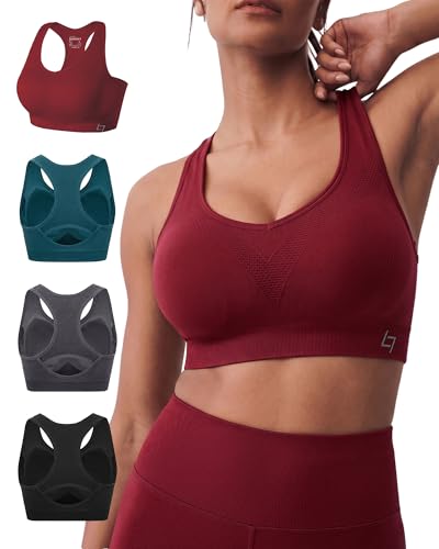 Image of FITTIN Supportive Sports Bra for Large-Bust: 12-Hour Zero-Pressure Comfort | Full Coverage No Spillage Comfortable Fit Padded Racerback Sports Bras for Yoga Gym for C-DDD Cup Plus Size Women