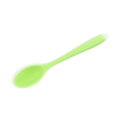 uxcell Silicone Dinner Spoon Table Spoon Dessert Spoon Utensils for Kitchen Restaurant Green