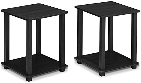 Furinno Simplistic 2-Pack End Table, Side Table, Nightstand, Sonoma Oak/White, 39.6 x 39.6 cm (2-Pack)