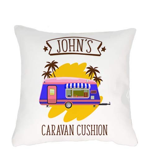 Getagift Personalised Caravan Cushion Themed Funny Cushion Cover, Throw Pillow Cover. – Gift For Christmas (Design 1) (Satin (40 x 40 CM))