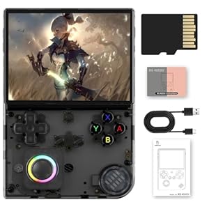 RG40XX V Retro Handheld Game Console , RG40XXV 4.0 Inch IPS Screen Linux System Built-in 64G TF Card 5017 Games Support HDMI TV Output 5G WiFi Bluetooth 4.2(Transparent Black)