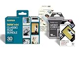 instax Mini Classic Film Bundle, 30 Films Comprenant 1 Pack de 10 Films de Chaque Produits avec Bordure Photo Slide, Contact Sheet et Monochrome