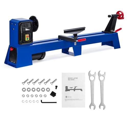 GarveeTech Wood Lathe 14 in x 40 in Power Wood Turning Lathe 400W 4 Speed 1040/1480/2130/2980RPM Benchtop Wood Lathe for High Speed Sanding and Polishing of Finished Work