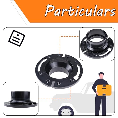 Image of RV Toilet Seal and RV Toilet Flange Kit, Designed for RV 300 /310 /320 Toilets, Replaces 385345892 RV Floor Flange and 385311658 Flush Seal and 385311652 Base Seal, 3 in 1 Combo Kit - Black