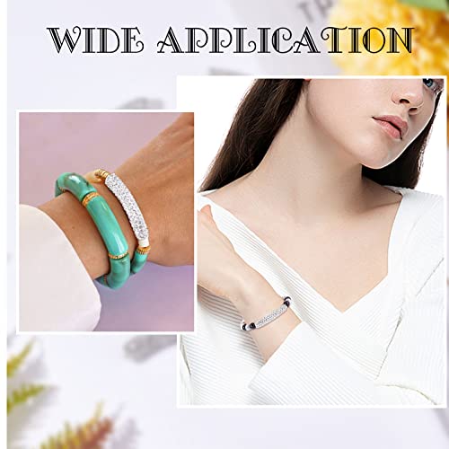 Sunnyclue 1 Box 10Pcs Rhinestone Tube Beads Curved Beads Crystal Bead Tube Spacer Beads Metal Loose Beads For Jewelry Making Charms Women Diy Earring Necklace Bracelet Crafts Supplies #TOP5