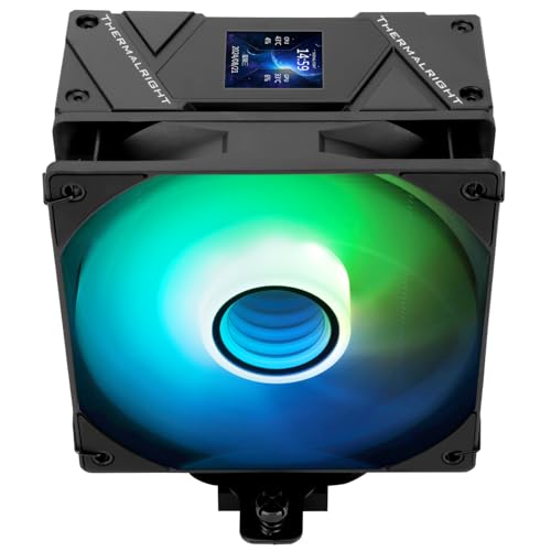 Thermalright Assassin Spirit 120 Vision ARGB Black CPU Cooler, Computer Heatsink Cooler,PC Display Screen CPU Cooling with 1.54in,240x240 Resolving Power,for AM4/AM5 and LGA1700/1851/115X