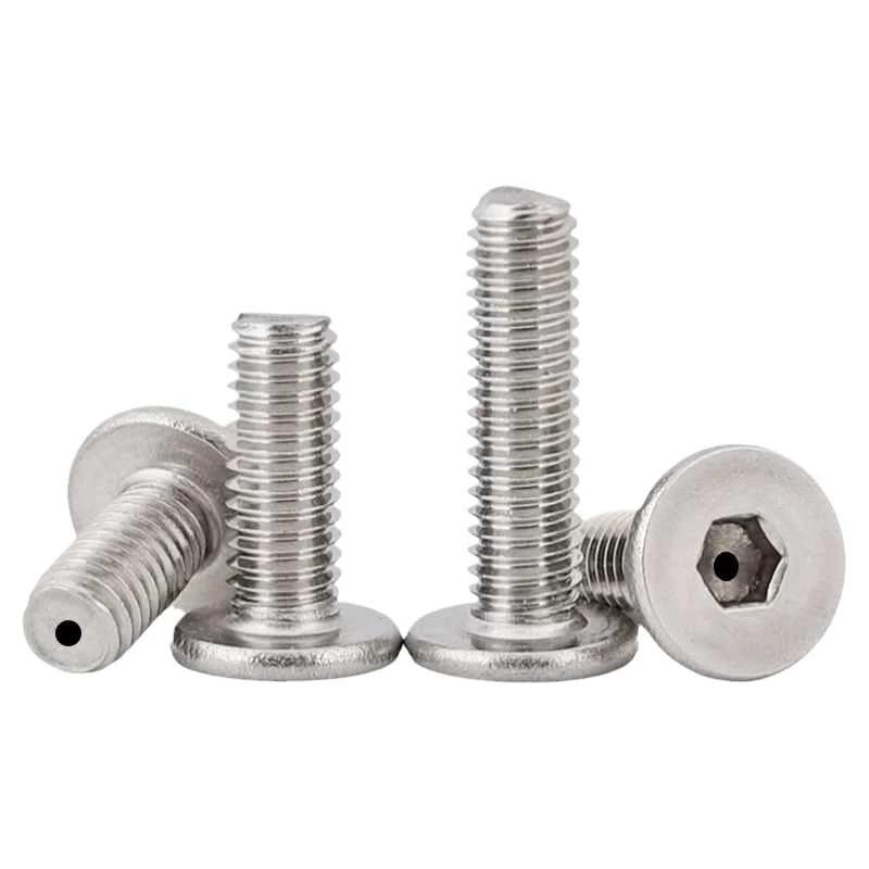 M5 SS304 Acciaio Inox Allen Spina Esagonale Utrasottile Testa Piatta Viti Cave Bulloni (50,M5 x 35mm)