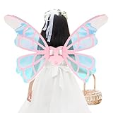 Alas De Hadã Eléctricas - 4+ Años Alass con LED | Alass Mariрosa | Juguete Disfraz Brillante Y Luminoso | Alas Musicales En Movimiento, Ajuste Cómodo para Ƒiestas De Disfraz