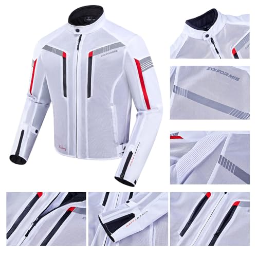 Zyxformis Motorcycle Jacket for Men, CE Armored Mesh Motorbike Jacket for Summer, Breathable Protective Gear for Motorcycling - Thumbnail 4